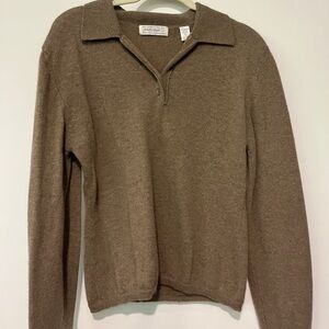 Two-Ply Cashmere Collared Sweater